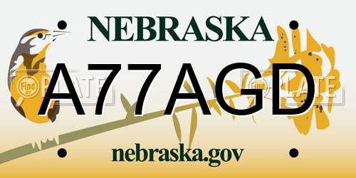A77AGD Nebraska License Plate