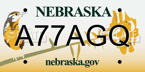 A77AGQ Nebraska License Plate