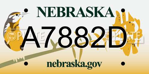 A7882D Nebraska License Plate