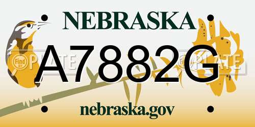 A7882G Nebraska License Plate
