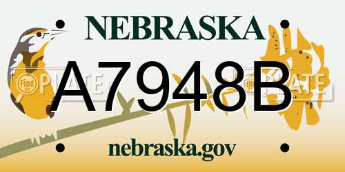 A7948B Nebraska License Plate
