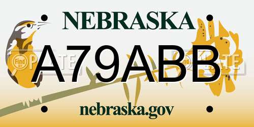 A79ABB Nebraska License Plate