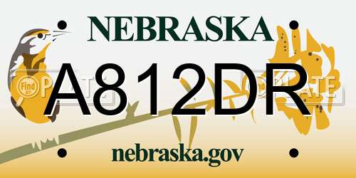 A812DR Nebraska License Plate