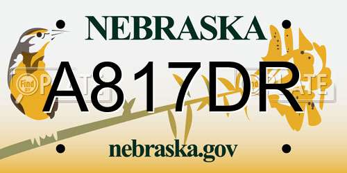 A817DR Nebraska License Plate