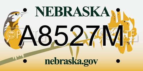 A8527M Nebraska License Plate