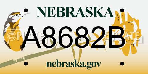 A8682B Nebraska License Plate