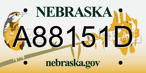 A88151D Nebraska License Plate