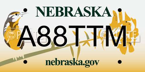 A88TTM Nebraska License Plate