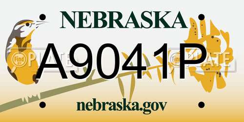 A9041P Nebraska License Plate