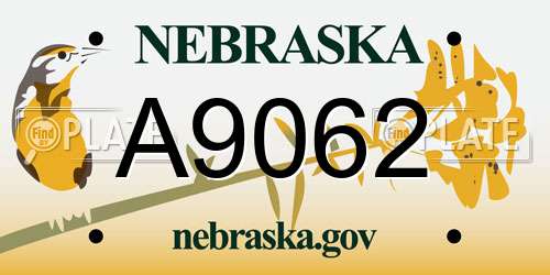 A9062 Nebraska License Plate