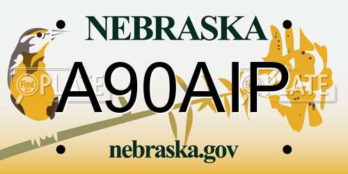 A90AIP Nebraska License Plate
