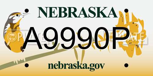 A9990P Nebraska License Plate