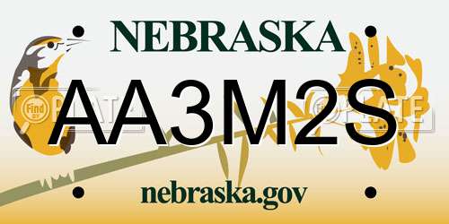 AA3M2S Nebraska License Plate