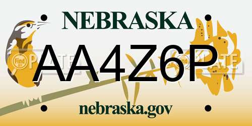 AA4Z6P Nebraska License Plate