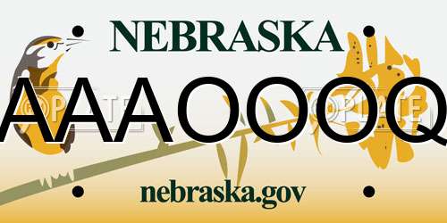 AAAOOOQ Nebraska License Plate
