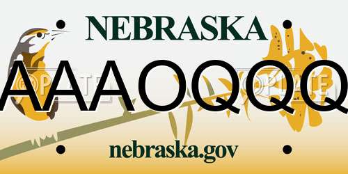 AAAOQQQ Nebraska License Plate