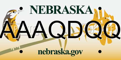 AAAQDQQ Nebraska License Plate