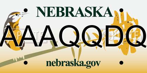 AAAQQDQ Nebraska License Plate