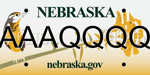 AAAQQQQ Nebraska License Plate