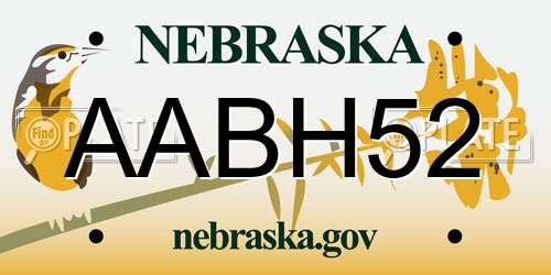 AABH52 Nebraska License Plate