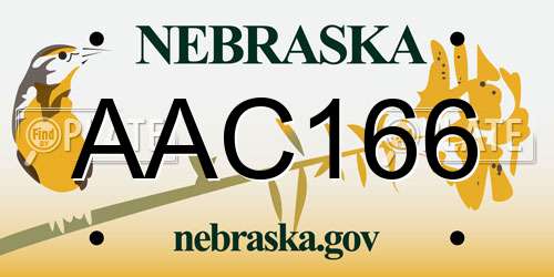 AAC166 Nebraska License Plate