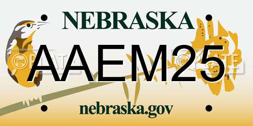 AAEM25 Nebraska License Plate
