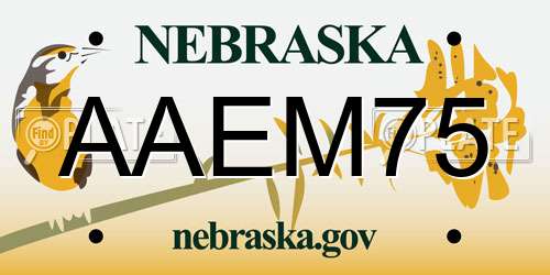 AAEM75 Nebraska License Plate