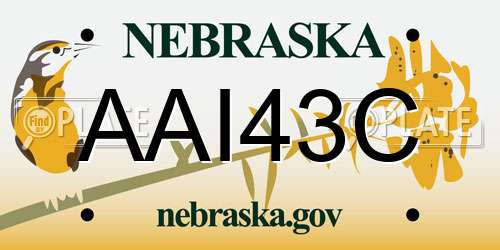 AAI43C Nebraska License Plate
