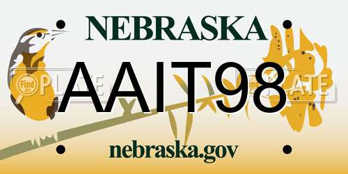 AAIT98 Nebraska License Plate