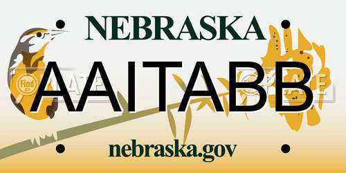 AAITABB Nebraska License Plate