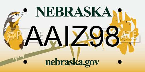 AAIZ98 Nebraska License Plate