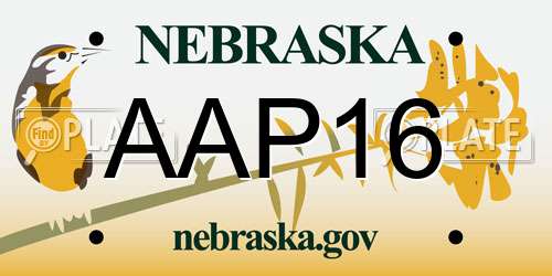 AAP16 Nebraska License Plate