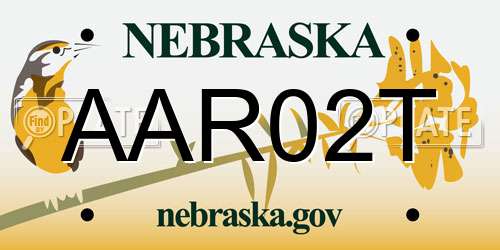 AAR02T Nebraska License Plate