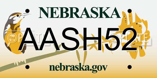 AASH52 Nebraska License Plate