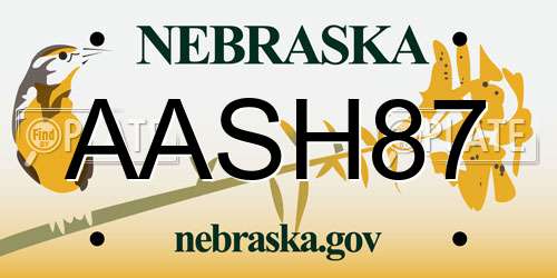 AASH87 Nebraska License Plate