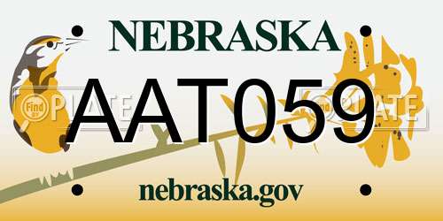 AAT059 Nebraska License Plate