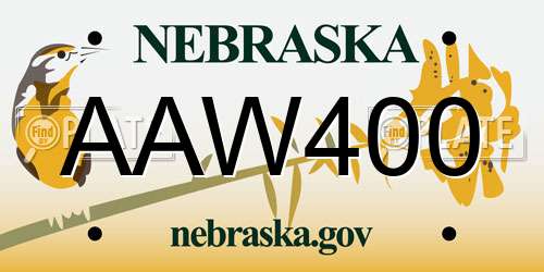 AAW400 Nebraska License Plate