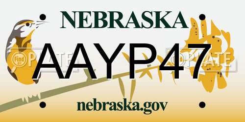 AAYP47 Nebraska License Plate
