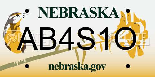 AB4S1O Nebraska License Plate