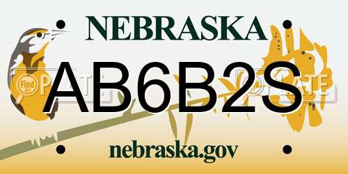 AB6B2S Nebraska License Plate