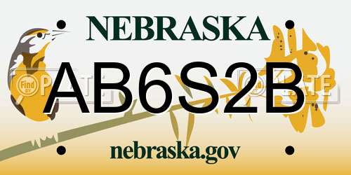 AB6S2B Nebraska License Plate