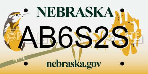 AB6S2S Nebraska License Plate