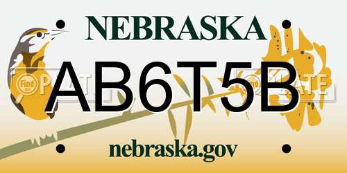 AB6T5B Nebraska License Plate