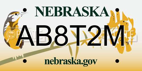 AB8T2M Nebraska License Plate