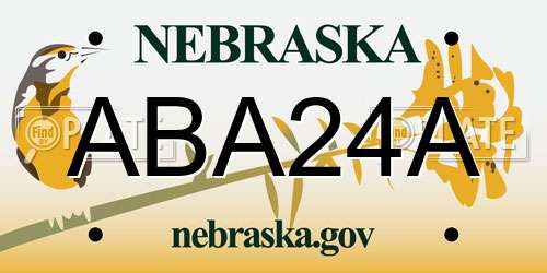 ABA24A Nebraska License Plate