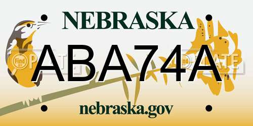 ABA74A Nebraska License Plate