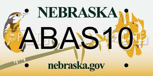 ABAS10 Nebraska License Plate