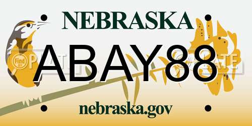 ABAY88 Nebraska License Plate