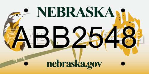 ABB2548 Nebraska License Plate