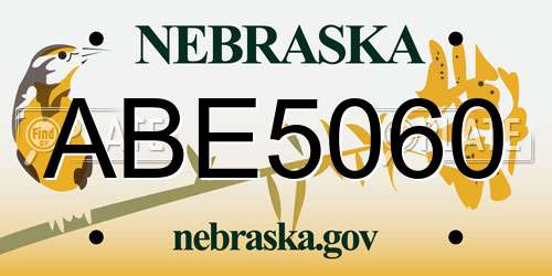 ABE5060 Nebraska License Plate